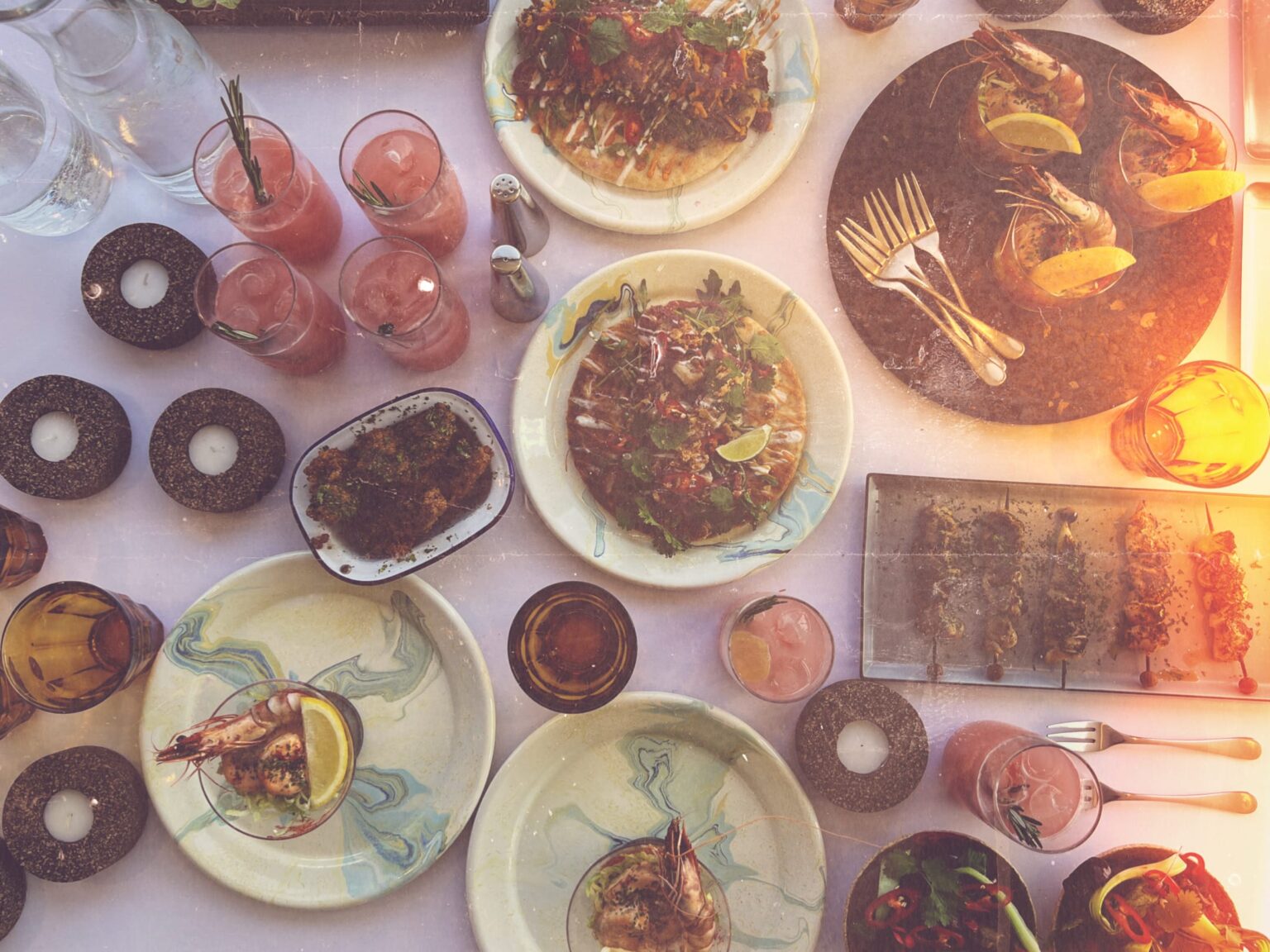 Table full of feasts and tapas